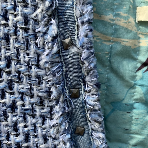 Maison Scotch Soda Blue Tweed jacket blazer SM-Med - Picture 3 of 14